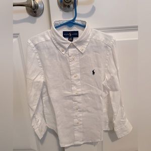 Ralph Lauren White Linen Button Down NWT 4T